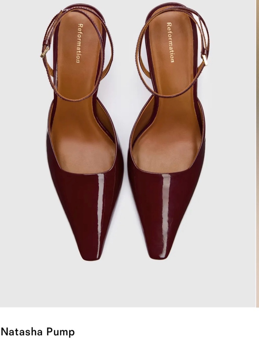 Reformation Natasha Pointed-Toe Slingback Pump in Deep Wine